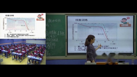 人教2011课标版生物七下-4.2.2《消化和吸收》教学视频实录-徐美娜