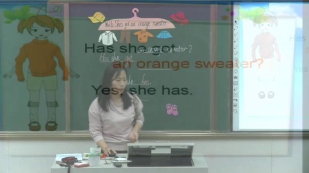 外研版(三起)小学英语三下Module10  Unit 2 She's got an orange sweater.河南毛思雅