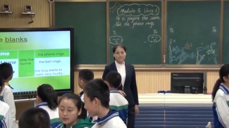 外研版(三起)小学英语六下Module5 Unit 1 He is playing the suona, but the phone rings.甘肃周娅彬