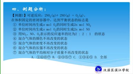 《反应条件对化学平衡的影响》人教版高一化学-合阳中学-杨俊-陕西省首届微课大赛