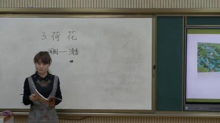 《3 荷花》部编版小学语文三下教学视频-陕西咸阳市_淳化县-陈娜