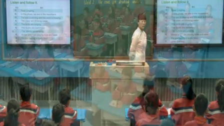外研版(三起)小学英语六下Module3 Unit 2 The cows are drinking water.河南蔡乐乐